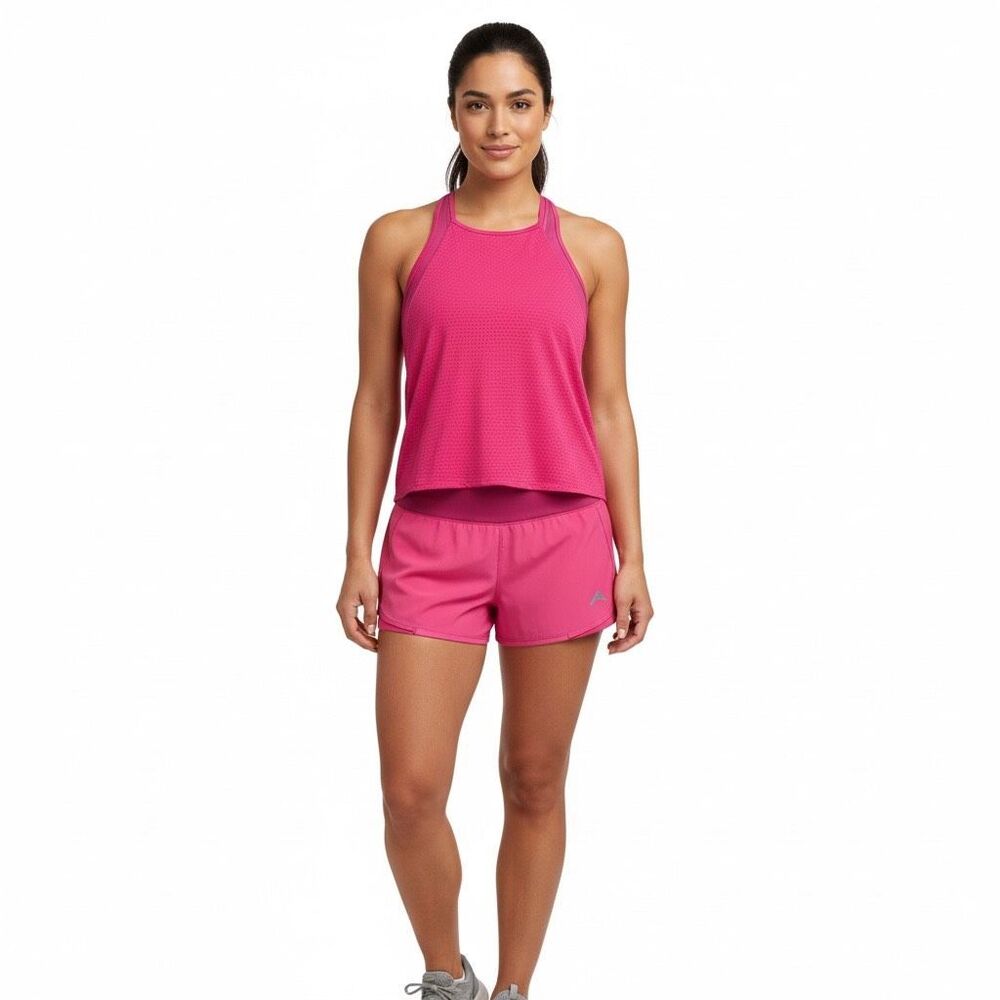 ATHLETA Women’s Pink Sleeveless Chi Mesh Train Tank Top Size Small #479980